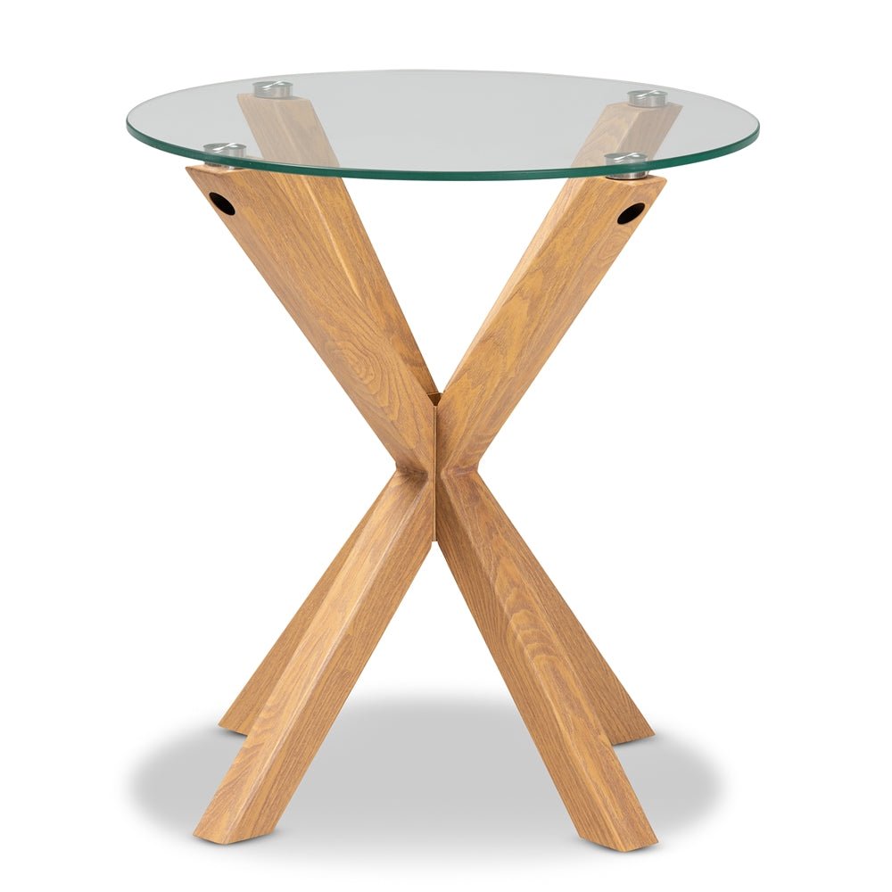 Load image into Gallery viewer, Baxton Studio Glass And Wood Finished End Table - lily &amp;amp; onyx
