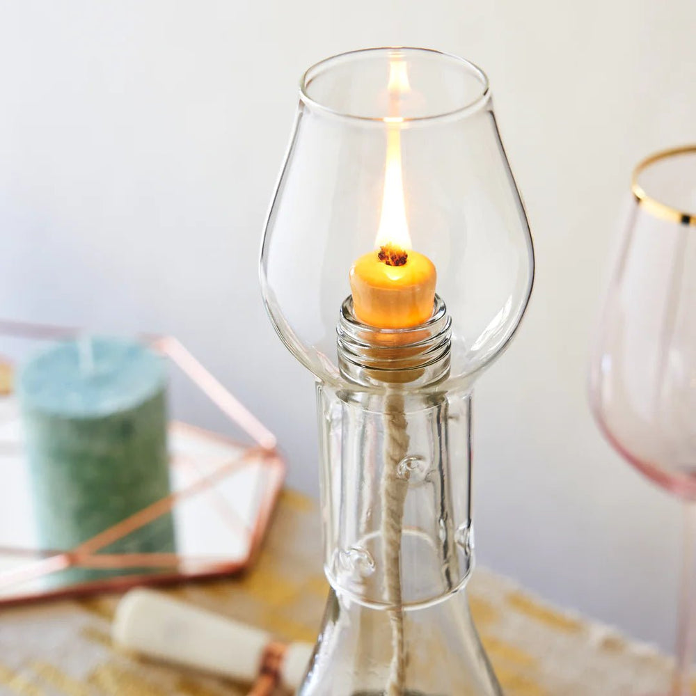 Twine Living Glass Hurricane Bottle Lamp - lily & onyx