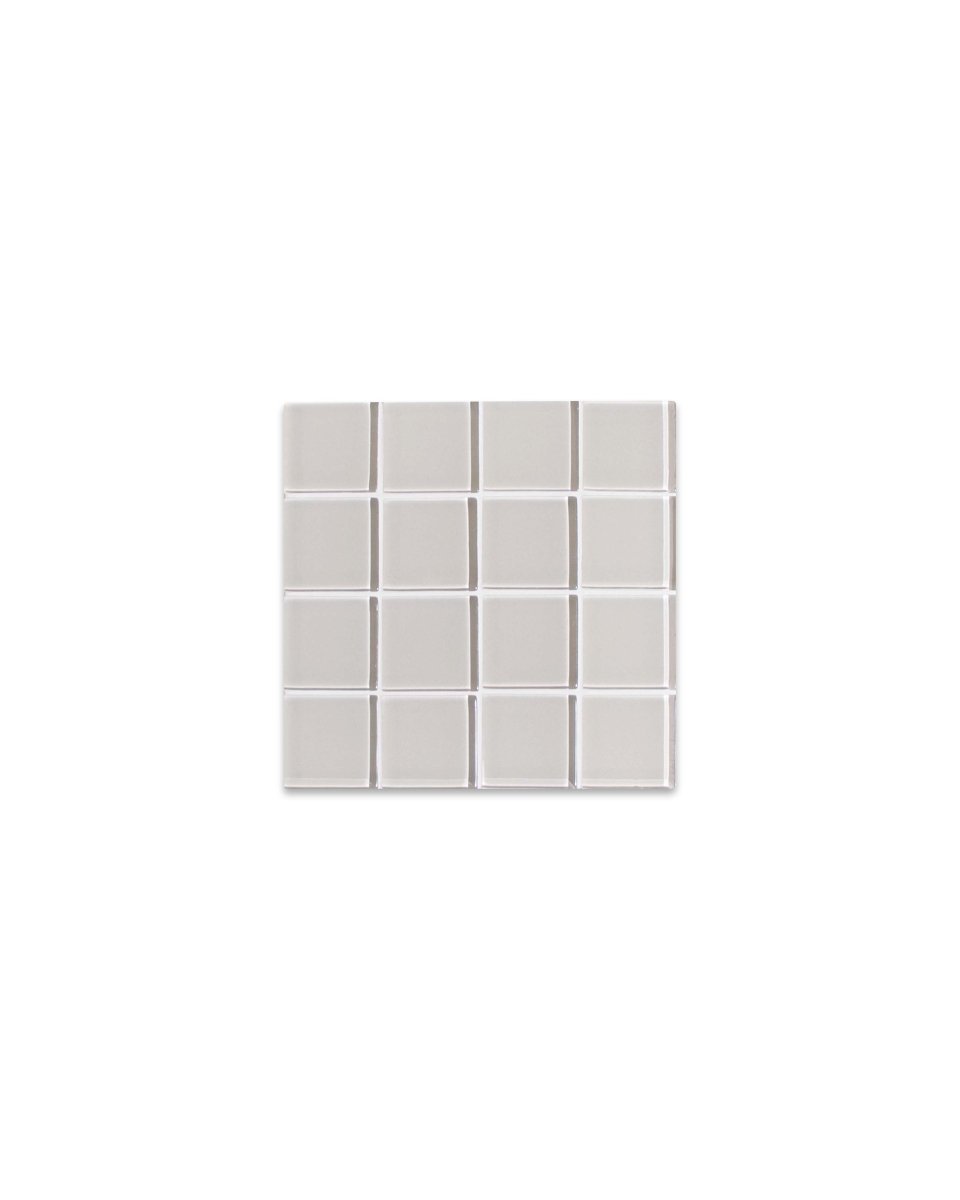 Subtle Art Studios Glass Tile Coaster - Beige Canvas - lily & onyx