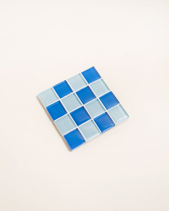 Subtle Art Studios Glass Tile Coaster - Blue Sky - lily & onyx