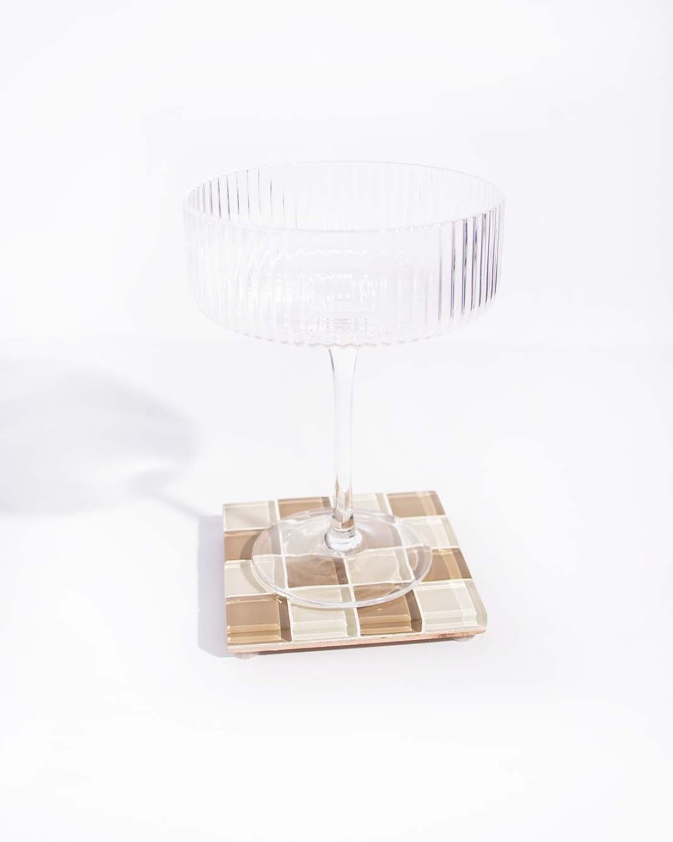 Subtle Art Studios Glass Tile Coaster - Cafe Latte - lily & onyx