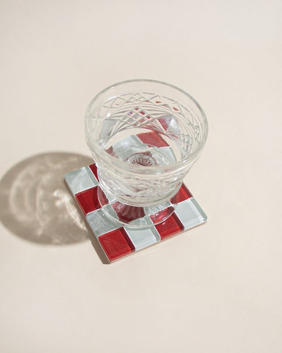 Subtle Art Studios Glass Tile Coaster - Cherry Milk Chocolate - lily & onyx