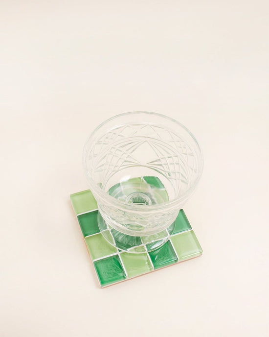 Subtle Art Studios Glass Tile Coaster - Green Apple - lily & onyx