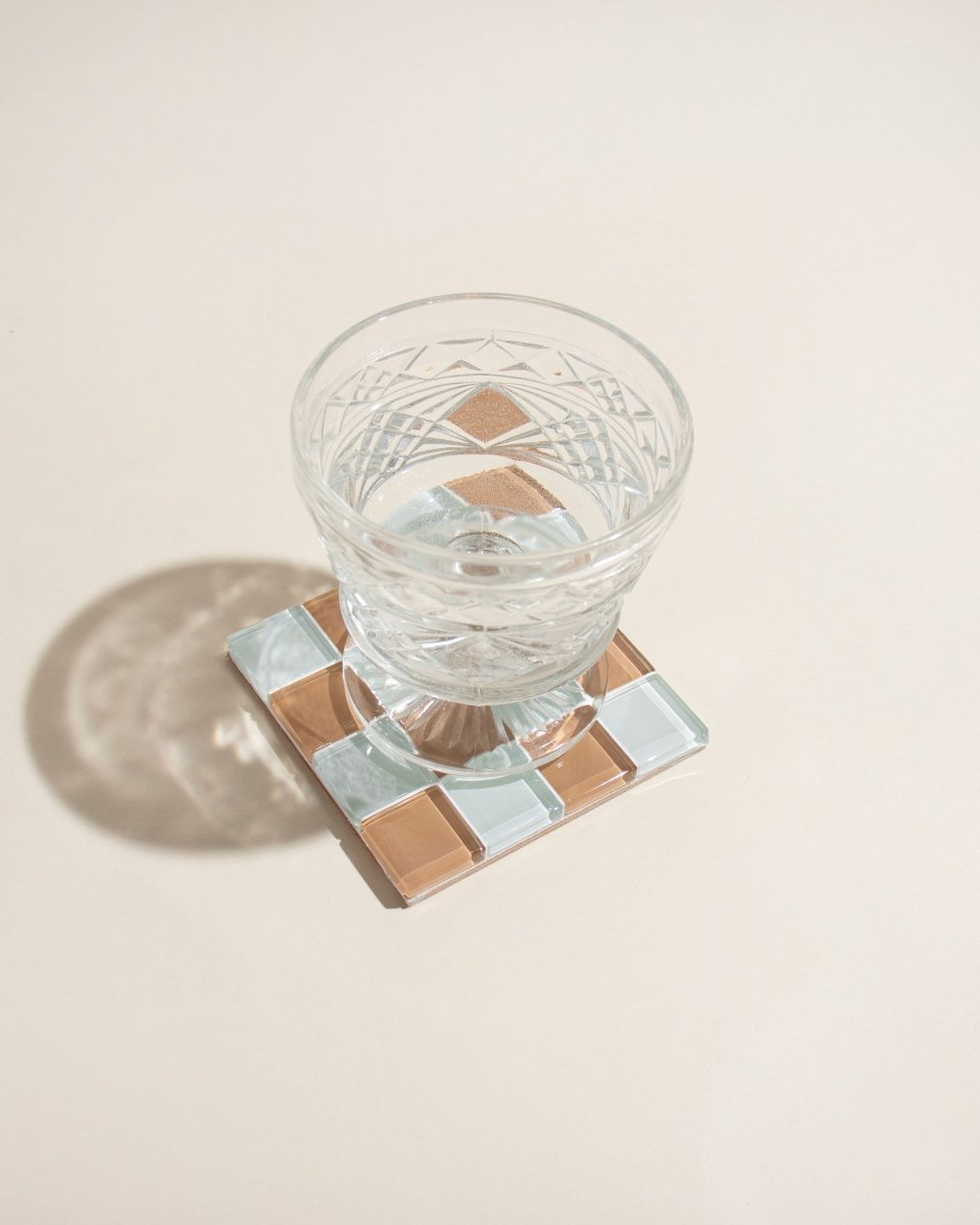 Subtle Art Studios Glass Tile Coaster - Hazelnut Milk Chocolate - lily & onyx