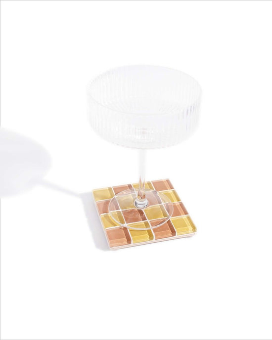 Subtle Art Studios Glass Tile Coaster - Honey Milk - lily & onyx
