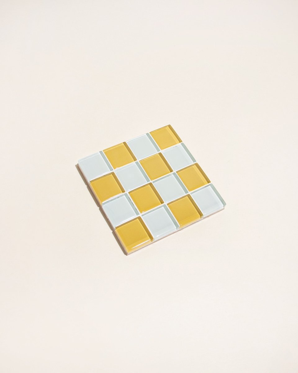 Subtle Art Studios Glass Tile Coaster - Honey Milk Chocolate - lily & onyx
