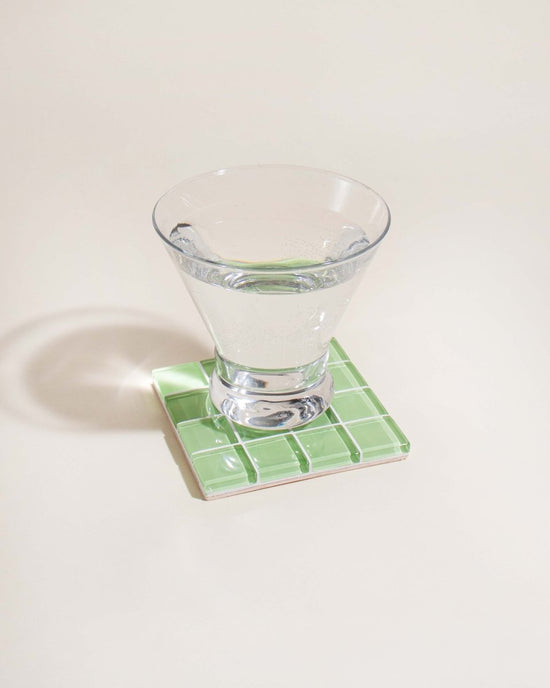 Subtle Art Studios Glass Tile Coaster - It's Lime - lily & onyx