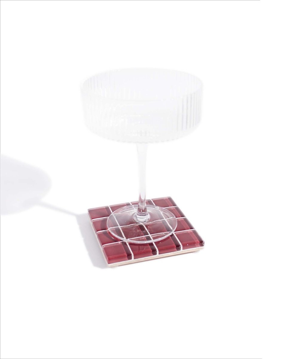 Subtle Art Studios Glass Tile Coaster - It's Mulberry - lily & onyx