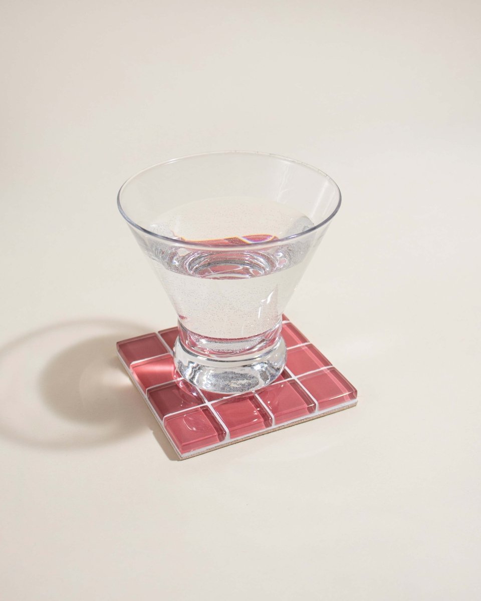 Subtle Art Studios Glass Tile Coaster - It's Rose - lily & onyx