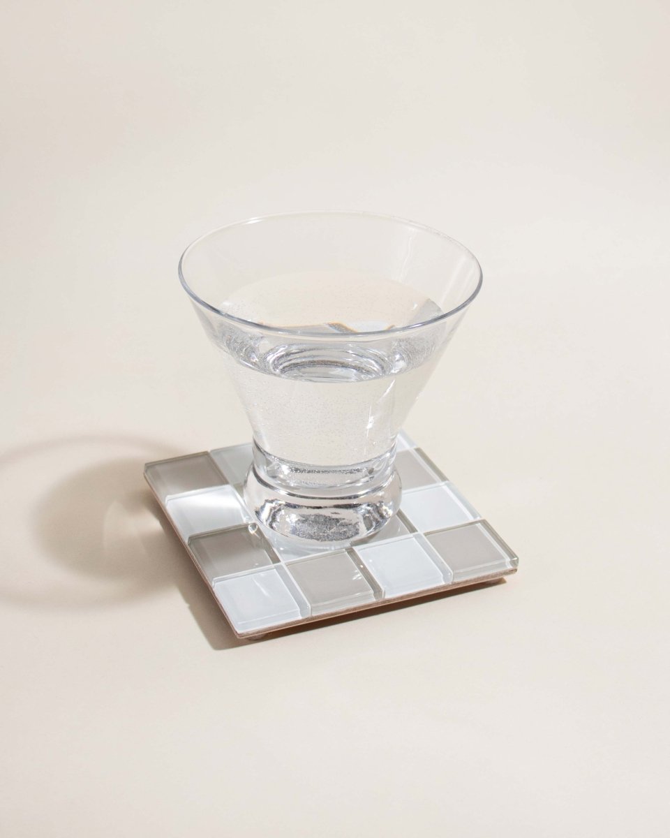 Subtle Art Studios Glass Tile Coaster - Linen - lily & onyx