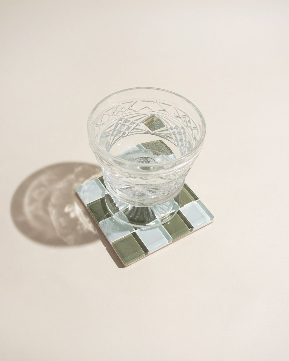 Subtle Art Studios Glass Tile Coaster - Matcha Milk Chocolate - lily & onyx