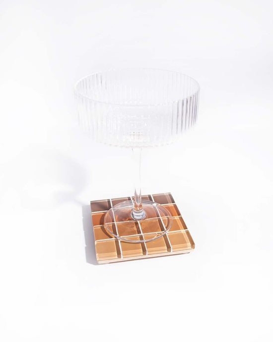 Subtle Art Studios Glass Tile Coaster - Ombre - Copper - lily & onyx