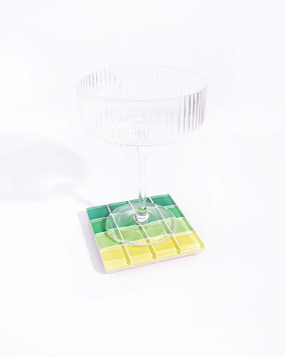Subtle Art Studios Glass Tile Coaster - Ombre - Forest - lily & onyx
