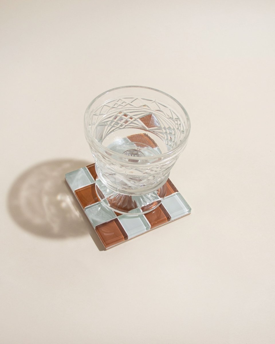 Subtle Art Studios Glass Tile Coaster - Orange Peel Milk Chocolate - lily & onyx