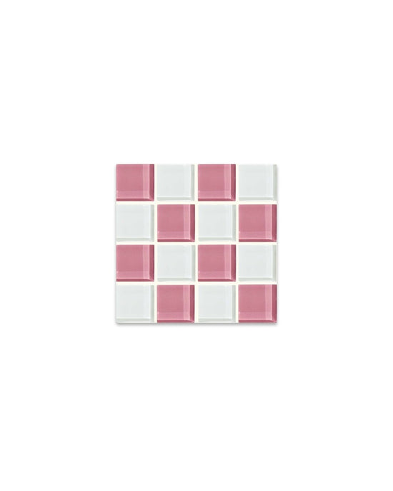 Subtle Art Studios Glass Tile Coaster - Pink Himalayan Milk Chocolate - lily & onyx