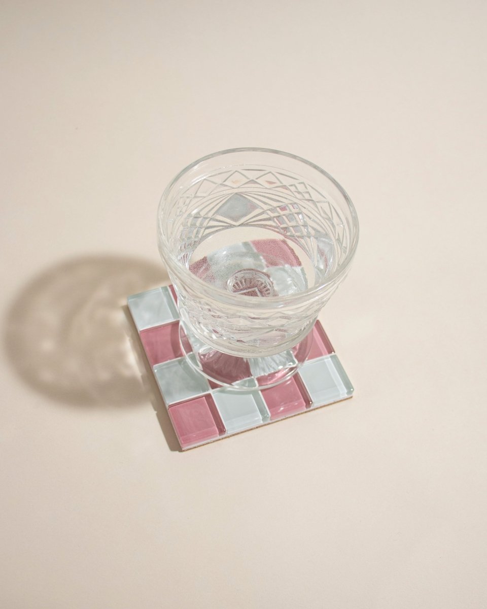 Subtle Art Studios Glass Tile Coaster - Pink Himalayan Milk Chocolate - lily & onyx