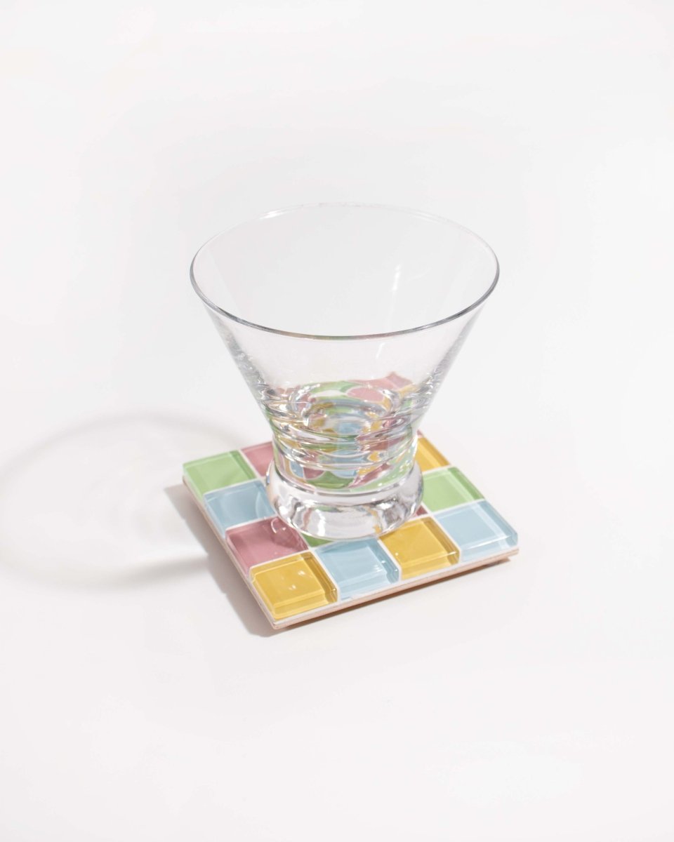 Subtle Art Studios Glass Tile Coaster - Spring Sprinkles - lily & onyx