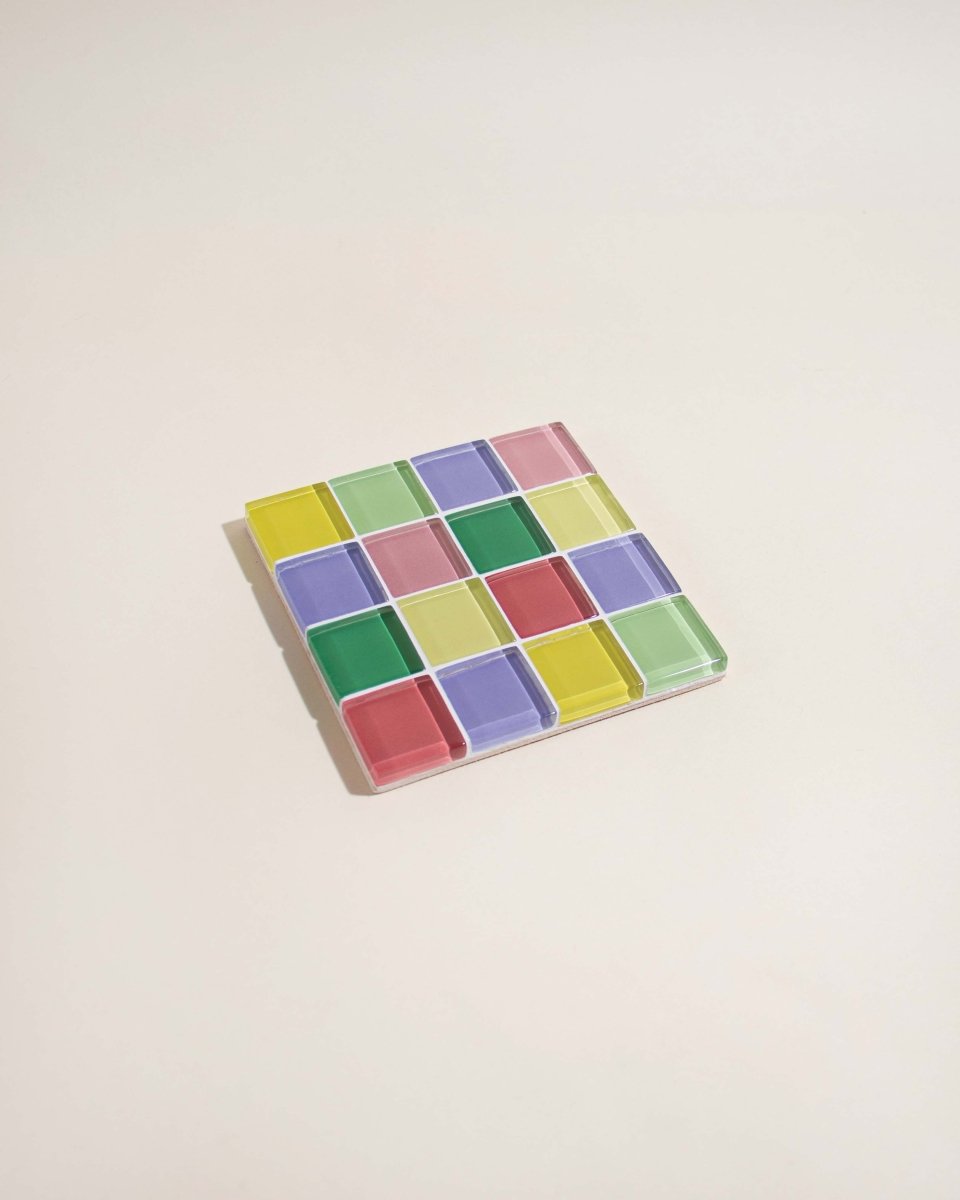 Subtle Art Studios Glass Tile Coaster - Summer Sprinkles - lily & onyx