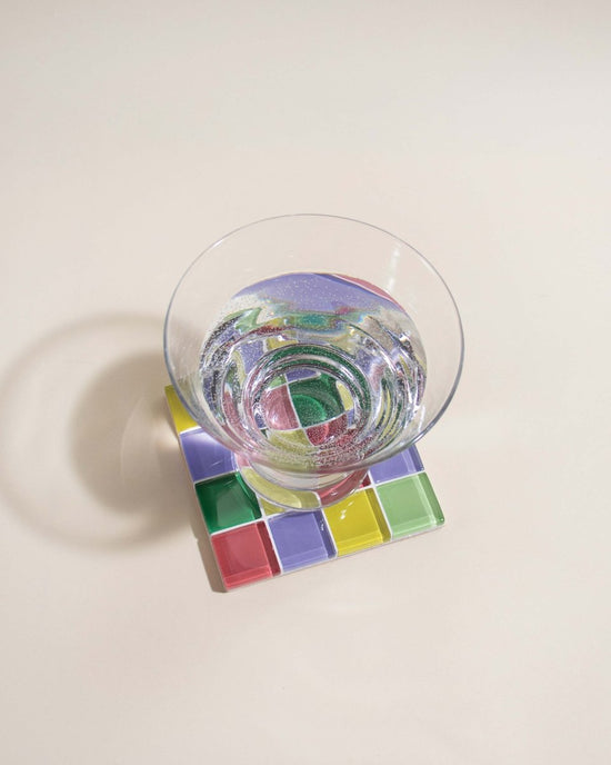 Subtle Art Studios Glass Tile Coaster - Summer Sprinkles - lily & onyx