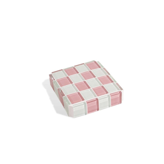 Load image into Gallery viewer, Subtle Art Studios Glass Tile Cube - Pink Himalayan Milk Chocolate - lily &amp;amp; onyx
