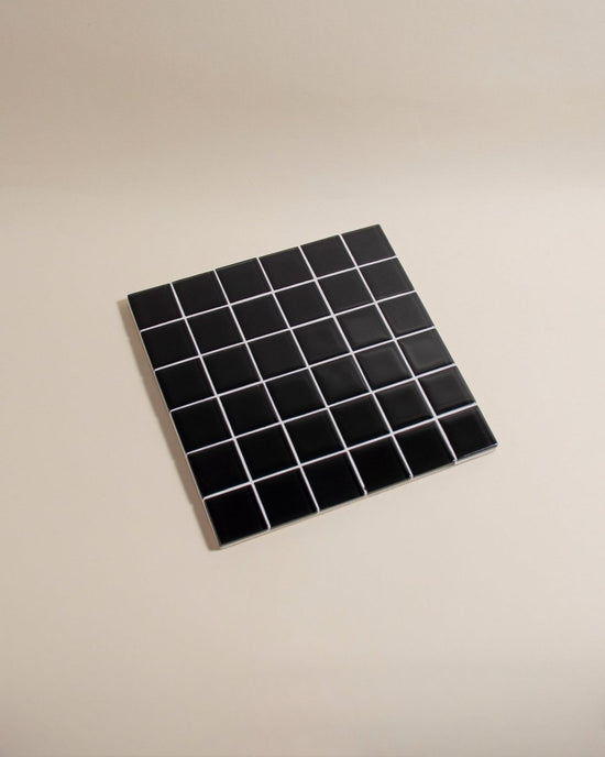 Subtle Art Studios Glass Tile Decorative Tray - Black Canvas - lily & onyx