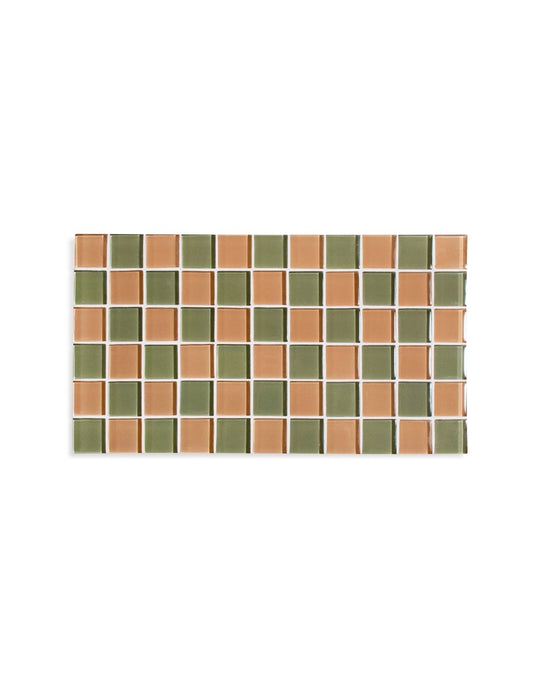 Subtle Art Studios Glass Tile Decorative Tray - I Olive You Checkered - lily & onyx