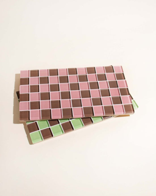 Subtle Art Studios Glass Tile Decorative Tray - Strawberry Dark Chocolate - lily & onyx