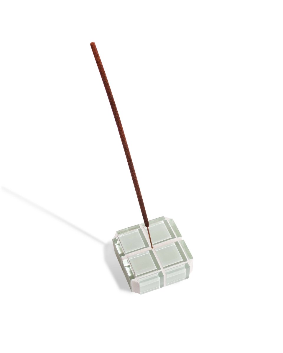 Load image into Gallery viewer, Subtle Art Studios Glass Tile Incense Holder - White Canvas - lily &amp;amp; onyx
