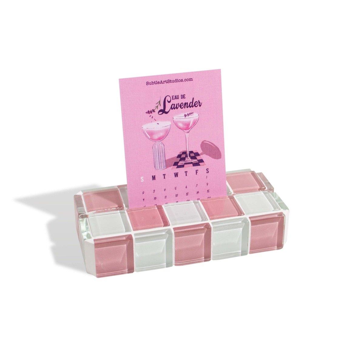 Subtle Art Studios Glass Tile Picture Stand - Pink Himalayan Milk Chocolate - lily & onyx