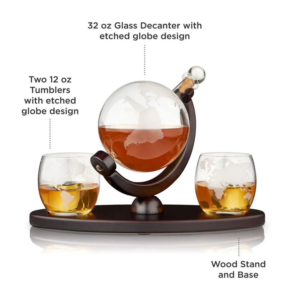 
                      
                        Viski Globe Decanter & Whiskey Tumblers Set - lily & onyx
                      
                    