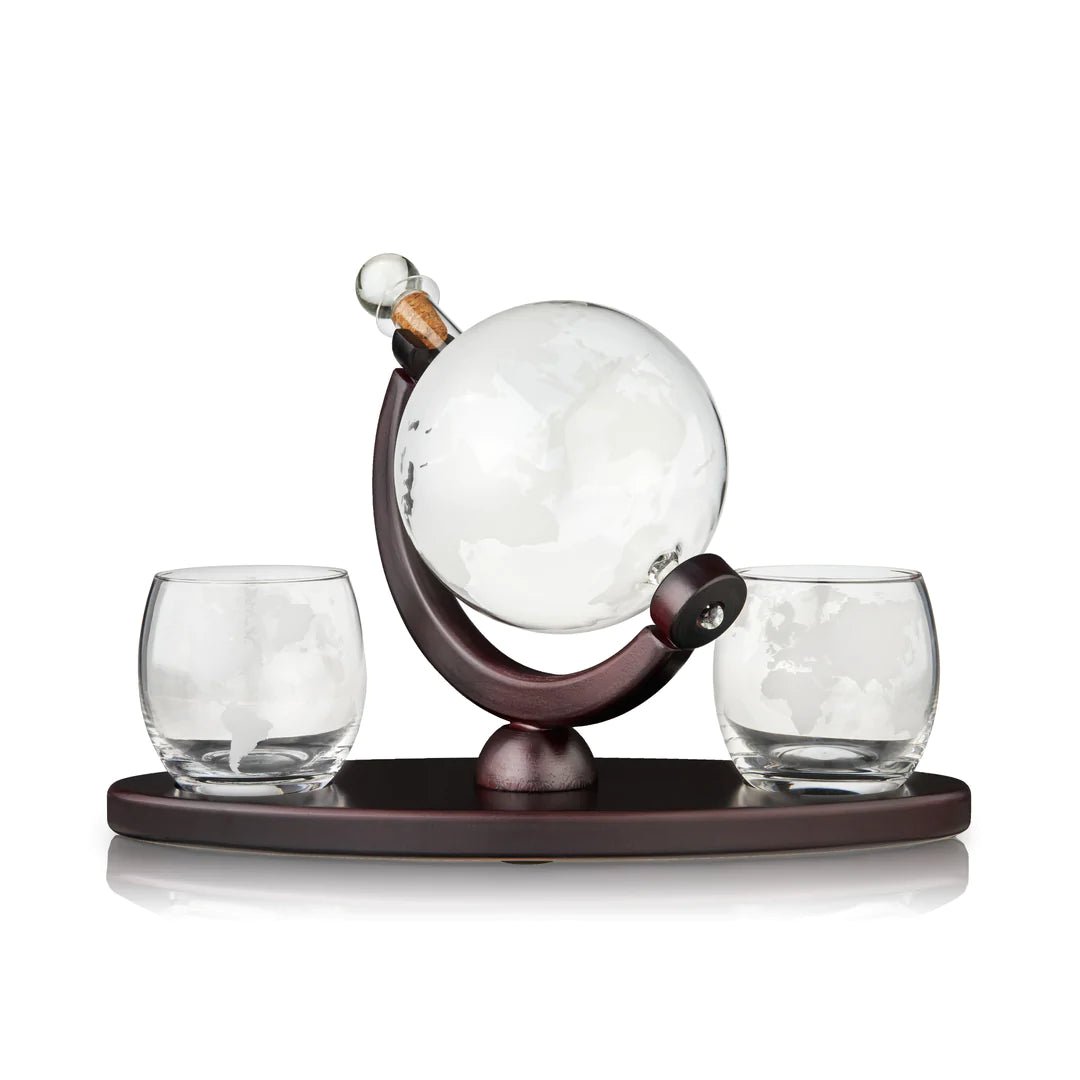 Viski Globe Decanter & Whiskey Tumblers Set - lily & onyx