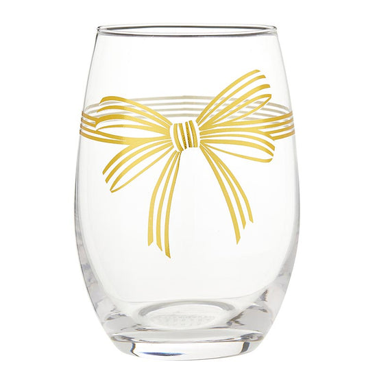 Santa Barbara Design Studio Gold Bow Wine Glass, Set of 4 - lily & onyx