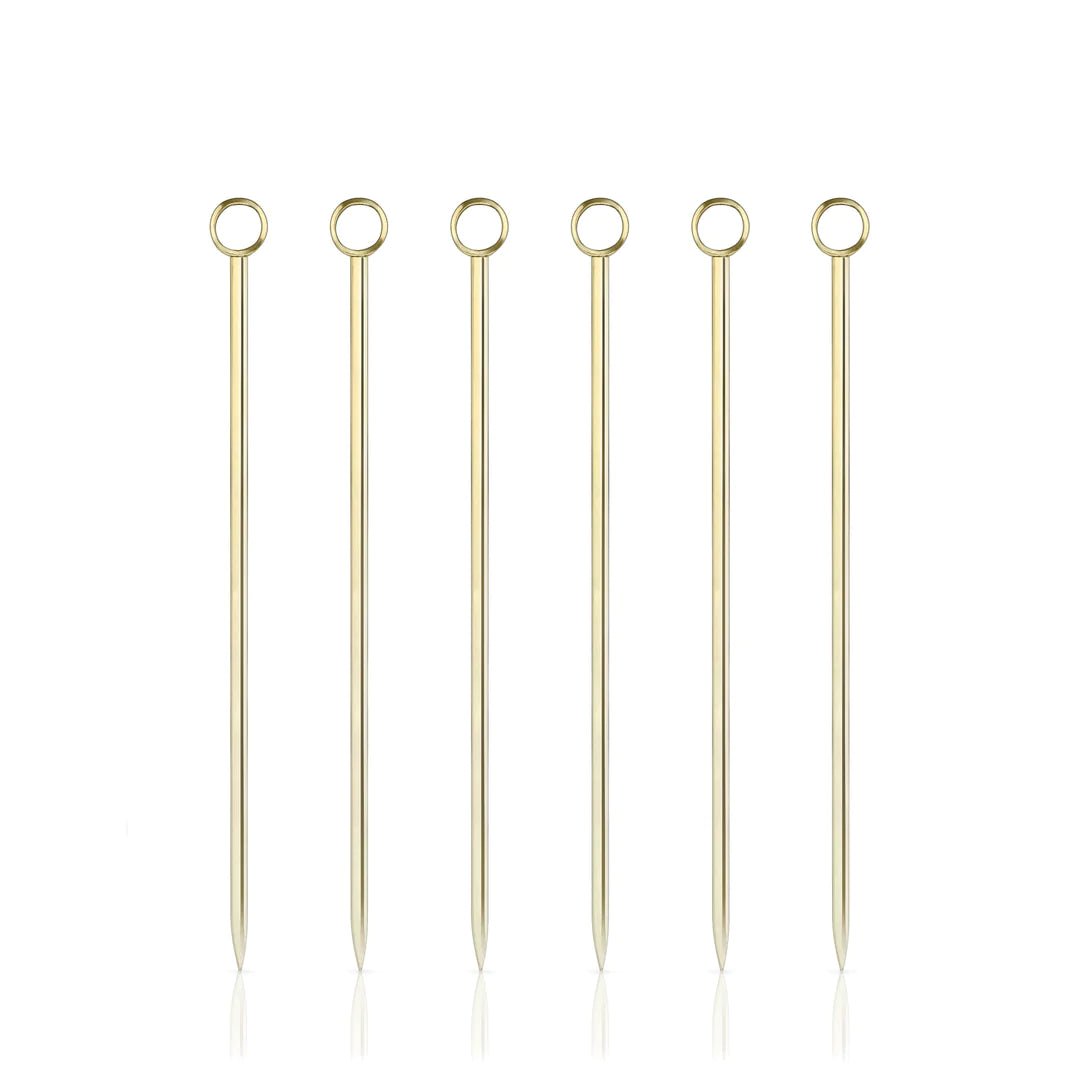 Viski Gold Cocktail Picks, Set of 6 - lily & onyx