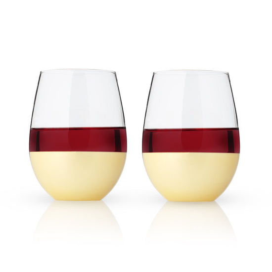 Viski Gold-Dipped Wine Tumblers, Set of 2 - lily & onyx