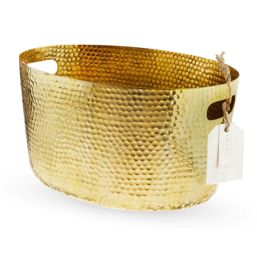 Twine Living Gold Hammered Beverage Tub - lily & onyx