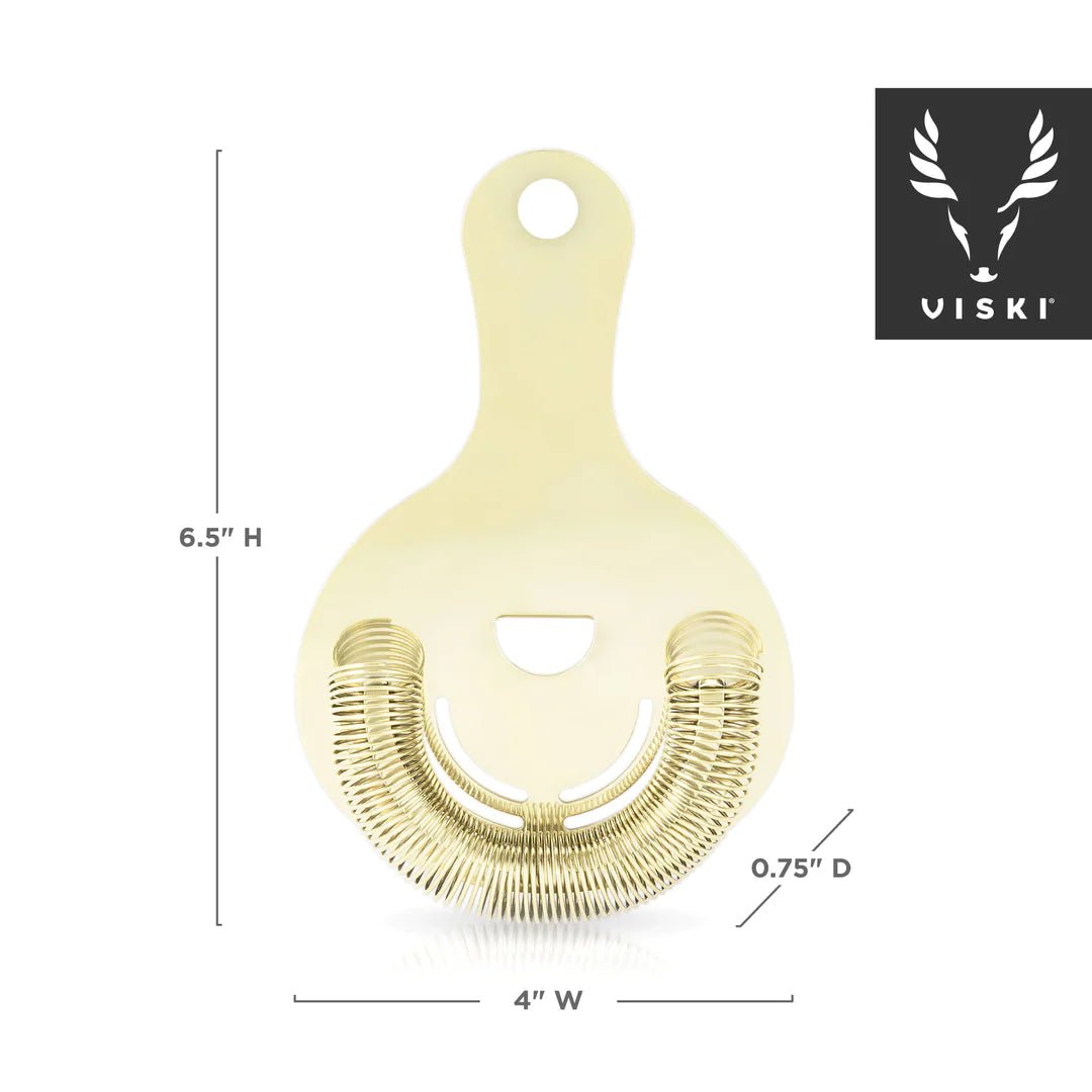 Load image into Gallery viewer, Viski Gold Hawthorne Strainer - lily &amp;amp; onyx
