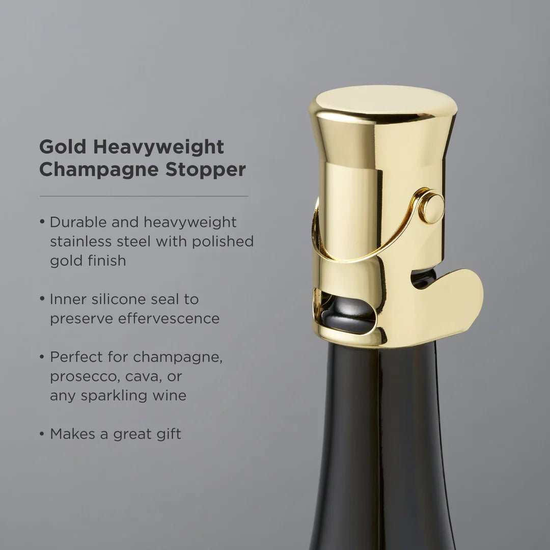 Viski Gold Heavyweight Champagne Bottle Stopper - lily & onyx