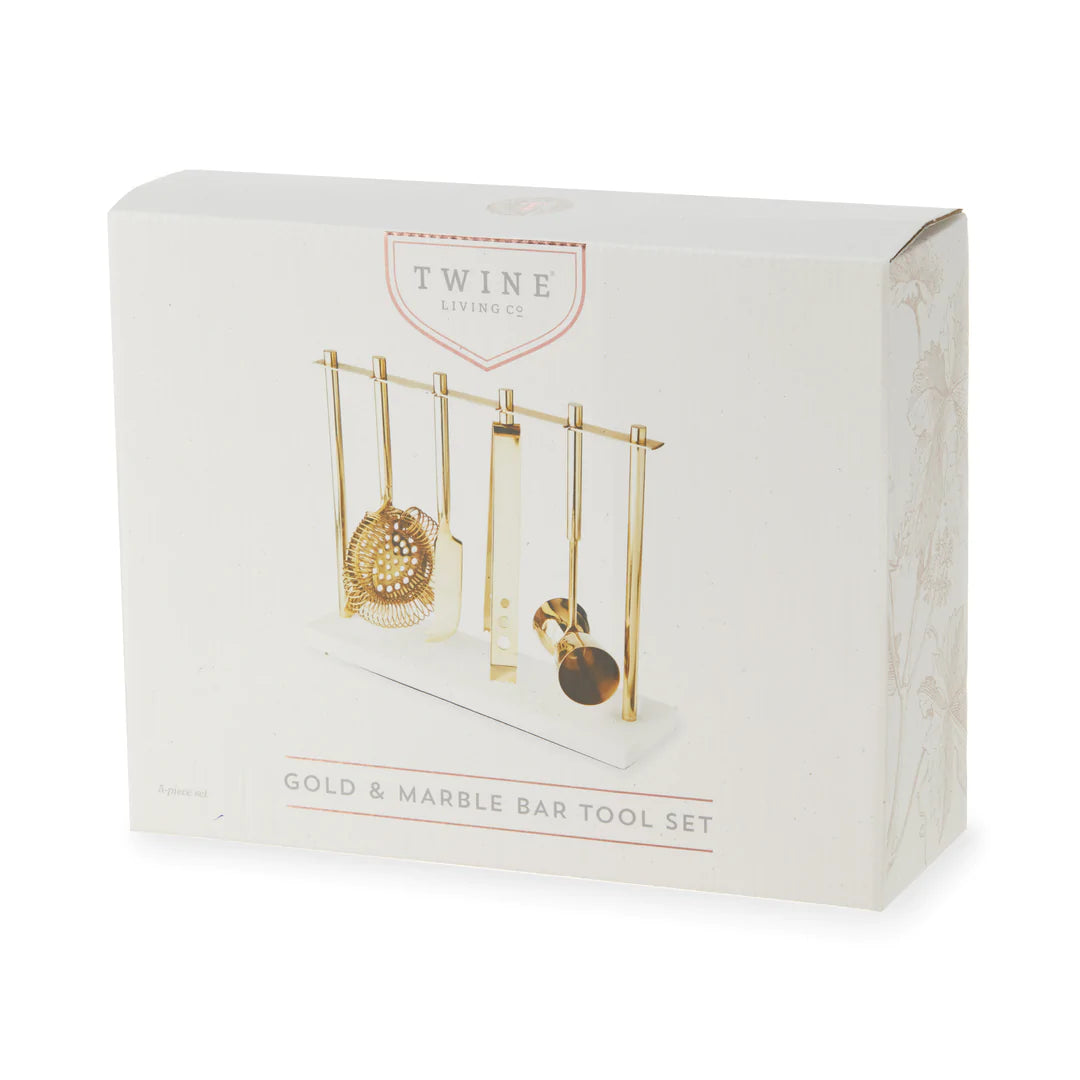 Twine Gold & Marble Barware Set - lily & onyx