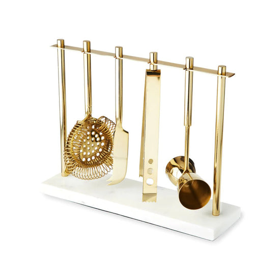 Twine Gold & Marble Barware Set - lily & onyx