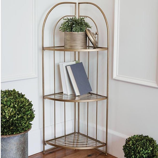 
                      
                        47th & Main Gold Metal Corner Shelf - lily & onyx
                      
                    