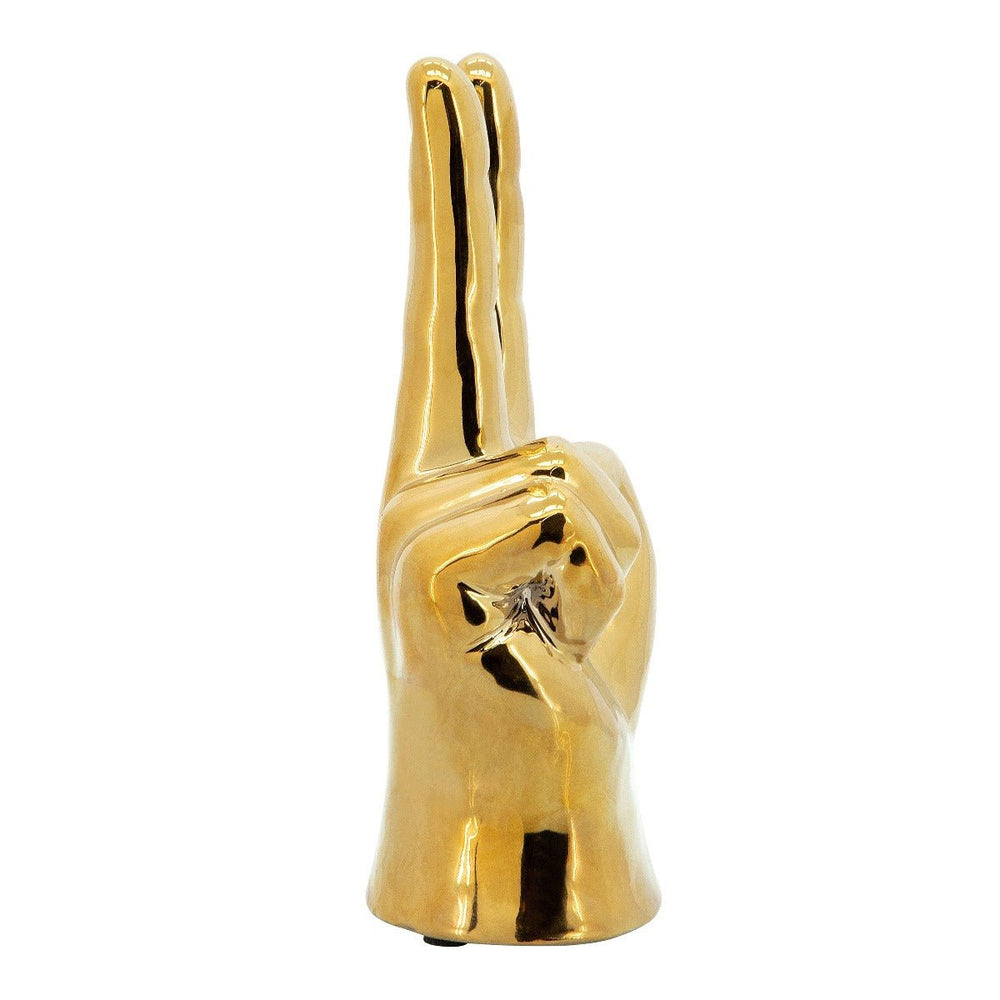 
                      
                        Sagebrook Home Gold Peace Sign Figurine, 8" - lily & onyx
                      
                    