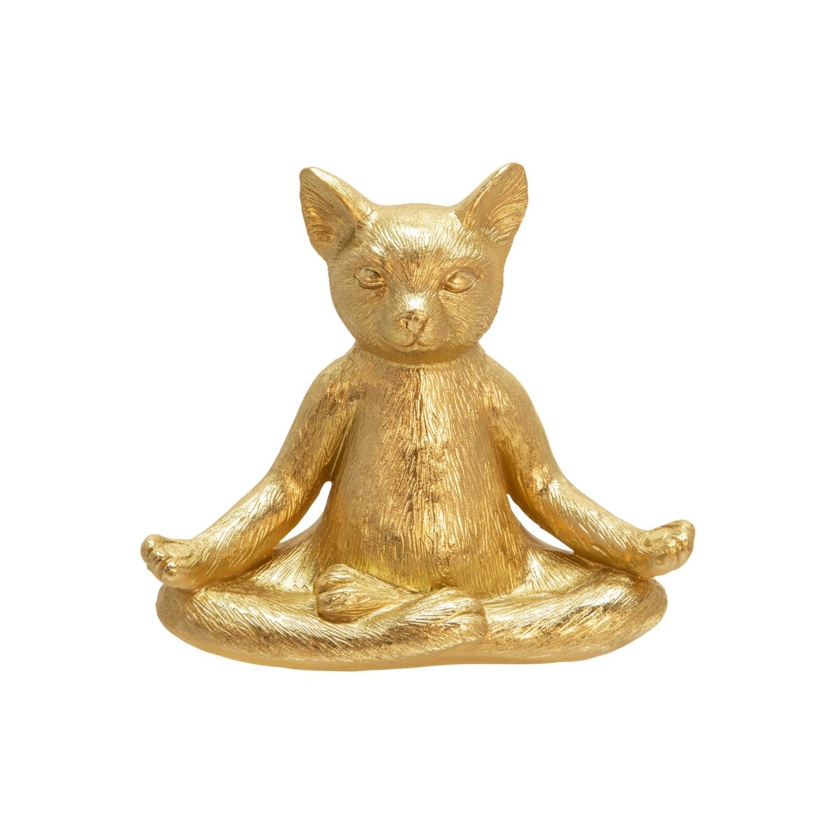 Sagebrook Home Gold Polyresin Yoga Cat Figurine, 7"H - lily & onyx