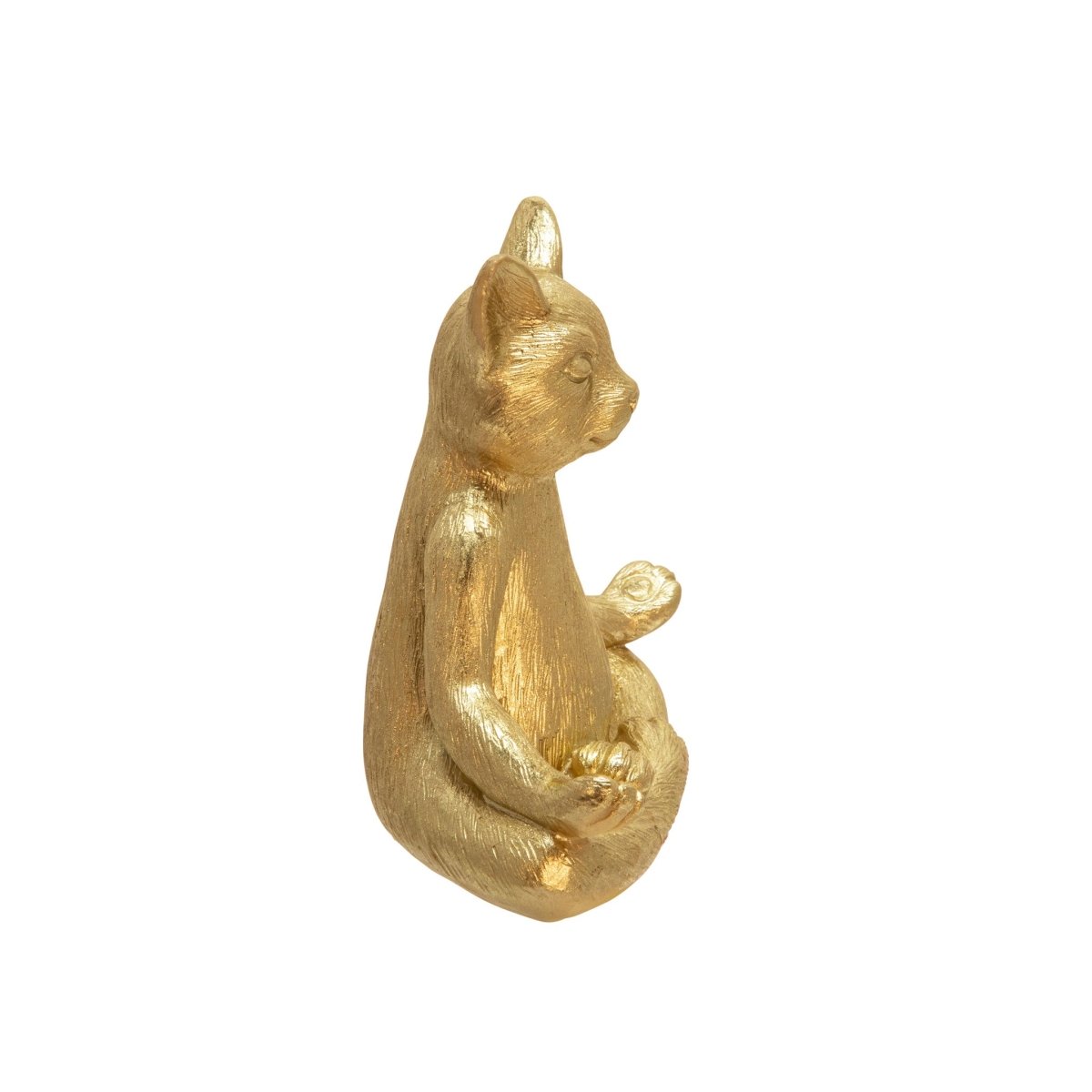 Sagebrook Home Gold Polyresin Yoga Cat Figurine, 7"H - lily & onyx