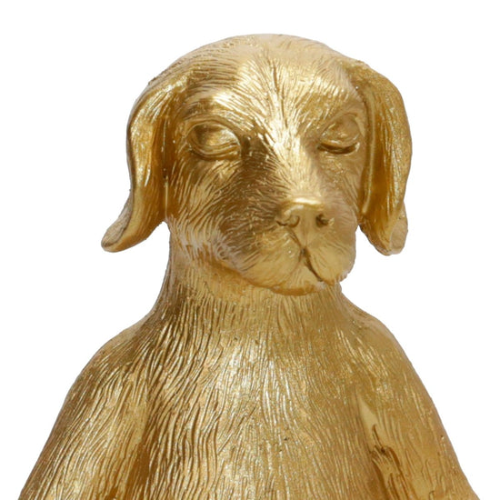 Sagebrook Home Gold Polyresin Yoga Dog Figurine, 7"H - lily & onyx