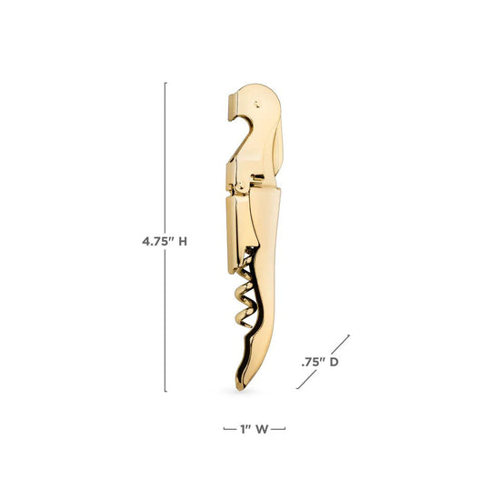 Viski Gold Signature Double Hinged Corkscrew - lily & onyx
