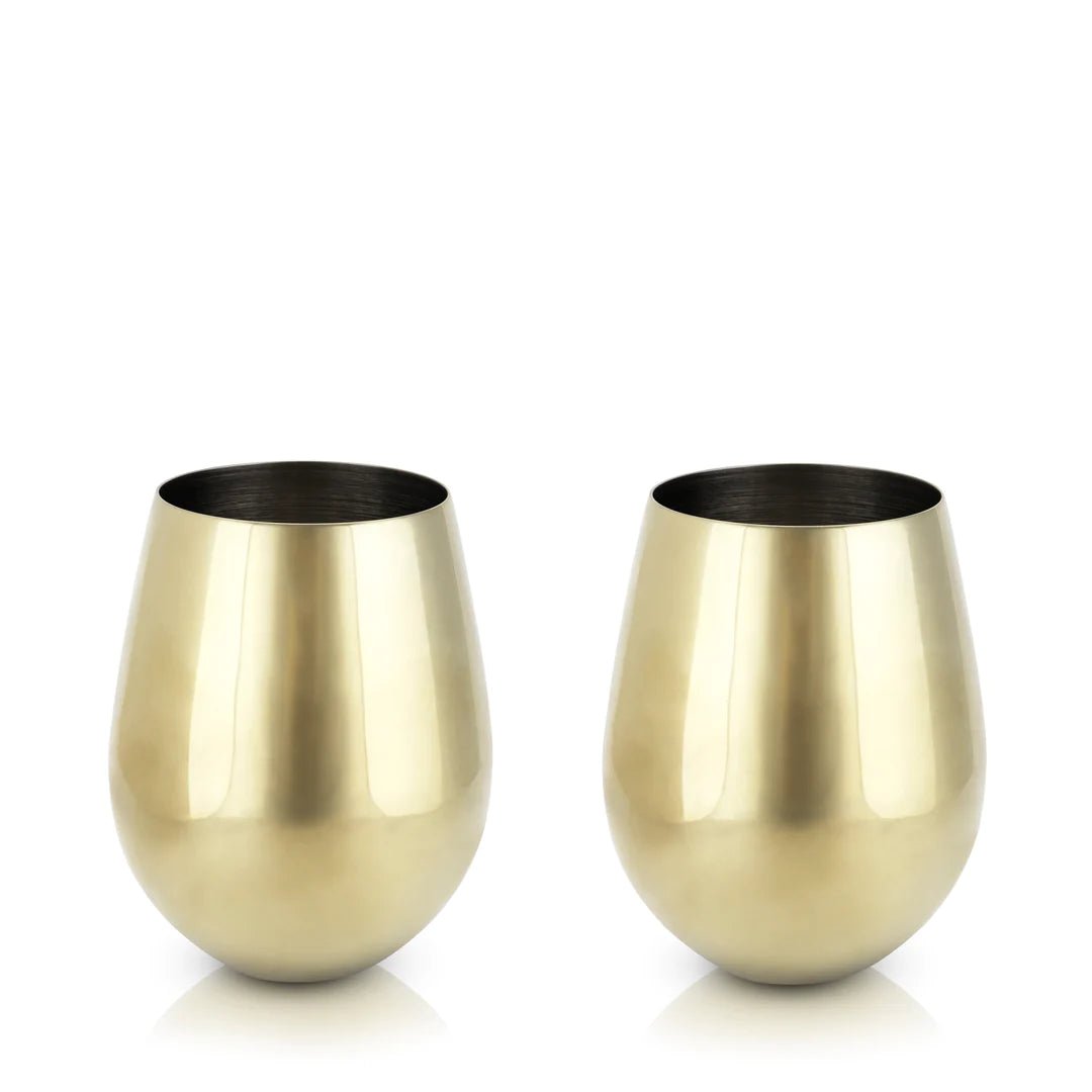 Viski Gold Stemless Wine Glasses - lily & onyx