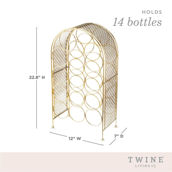 Twine Gold Trellis 14 Bottle Cast Iron Wine Rack - lily & onyx