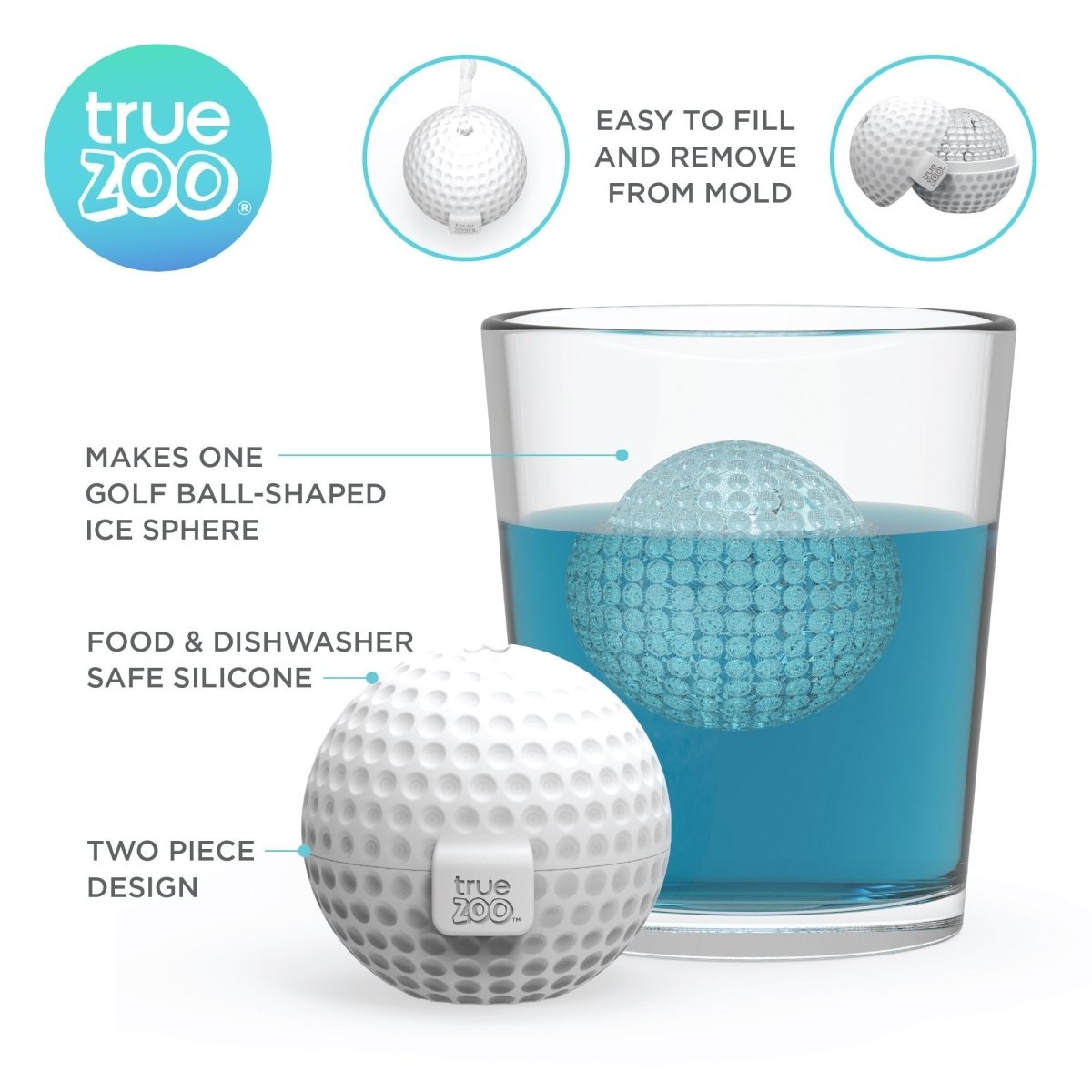 Load image into Gallery viewer, TrueZoo Golf Ball Silicone Ice Mold - lily &amp;amp; onyx
