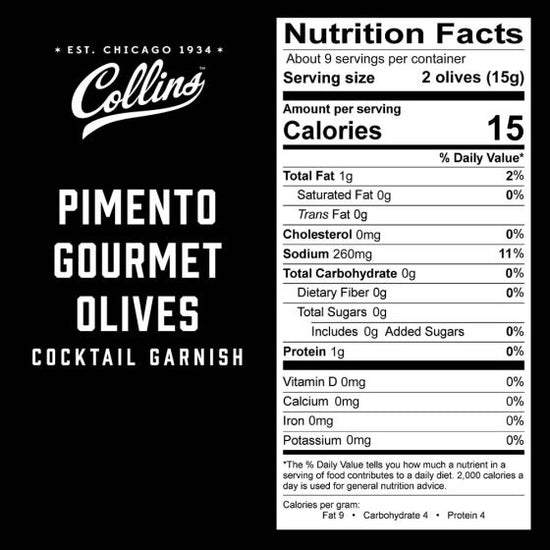 Collins Gourmet Pimento Cocktail Olives, 4.5 Oz - lily & onyx