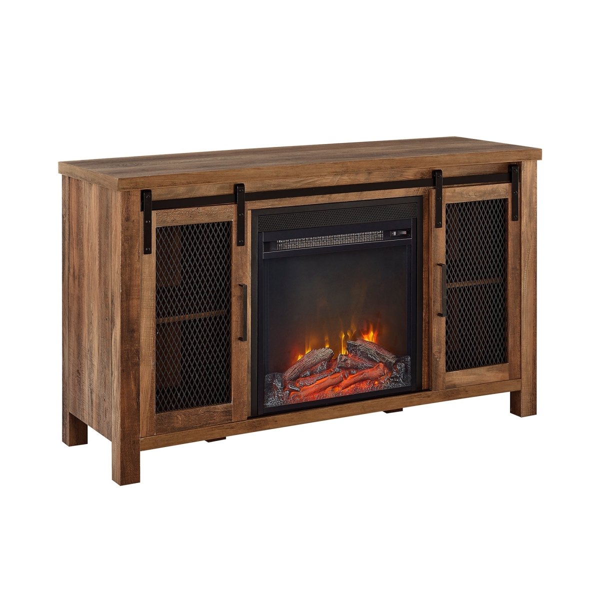 Walker Edison Grant 48" Rustic Farmhouse Fireplace TV Stand - lily & onyx